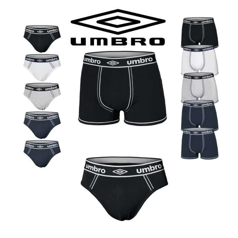 Set da 6 Pezzi di Boxer o Slip Uomo Umbro in Cotone - Comodi e Pratici. Disponib