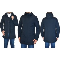 TRENCH UOMO CON CAPPUCCIO NON REMOVIBILE PARKA ELEGANTE IMPERMEABILE - Made in I