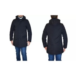 Trench Uomo con Cappuccio Parka Giubbotto GANCIO - Elegante e Impermeabile - - S