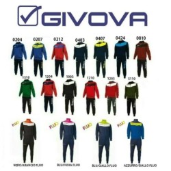 TUTA SPORTIVA FULL ZIP GIVOVA UNISEX UOMO DONNA  PER SPORT PALESTRA TEMPO LIBERO