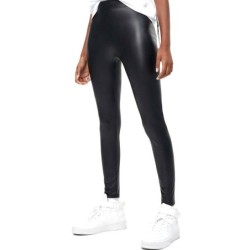 LEGGINS ECOPELLE IN TESSUTO FELPATO DONNA CALDO VITA ALTA S/M L/XXL 3XL/4XL