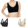 3 PEZZI TOP REGGISENO DONNA A FASCIA COMFORT BRA SPORTIVO SENZA FERRETTO E GANCI