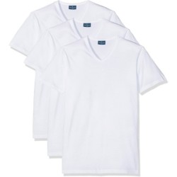 SET DA 3 T-SHIRT UOMO GIROCOLLO SCOLLO V NAVIGARE 100% COTONE PETTINATO