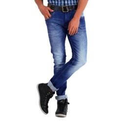 Jeans da Uomo In Cotone Elastico Slim Fit Gamba Stretta Moda Pantalone Skinny -