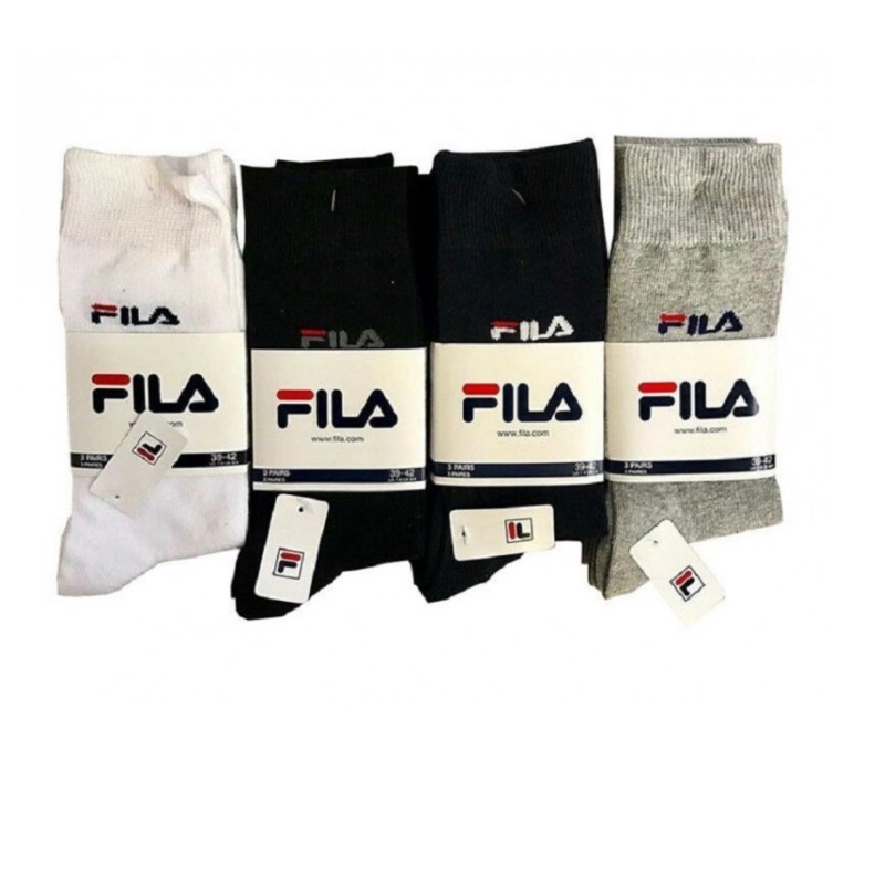 3/6 PAIA DI CALZE FILA TAGLIO LUNGO POLPACCIO CALZINI UOMO DONNA COTONE SPORT