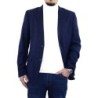 Giacca Uomo Sartoriale  Principe Di Galles Blu Navy Blazer Elegante Con Trapunta