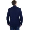 Giacca Uomo Sartoriale  Principe Di Galles Blu Navy Blazer Elegante Con Trapunta