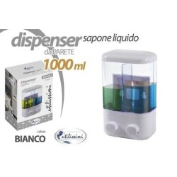 DISPENSER DI SAPONE LIQUIDO A PARETE DUE VANI -